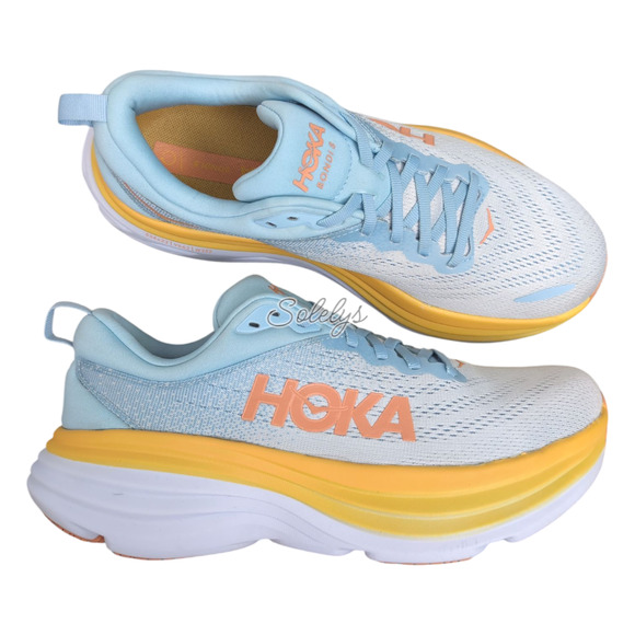 HOKA ONE Bondi 8 Womens 9.5B Summer Song Country Air Run Walk Comfort Sneaker